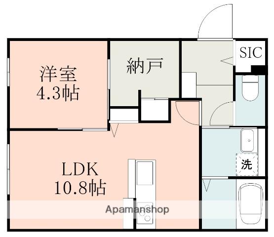 フォルトゥーナⅡ(1LDK/1階)の間取り写真
