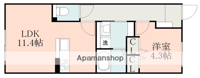 日豊本線 国分駅(鹿児島) 徒歩7分 2階建 築1年(1LDK/1階)の間取り写真