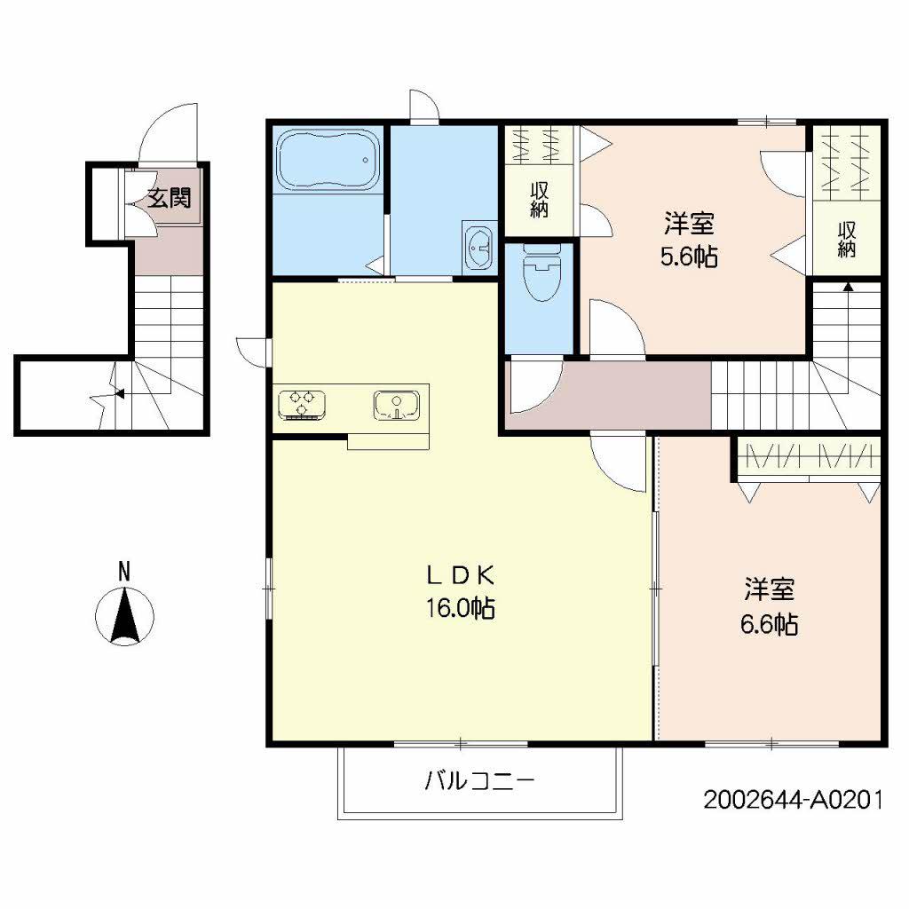 NS GARDEN(2LDK/2階)の間取り写真
