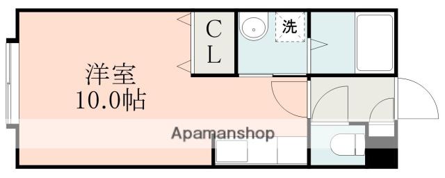 CUBE9(ワンルーム/2階)の間取り写真