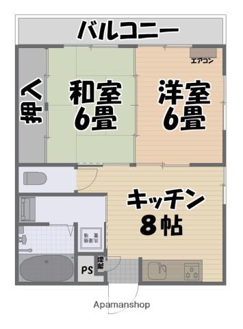 第2脇野パーク(2DK/2階)の間取り写真