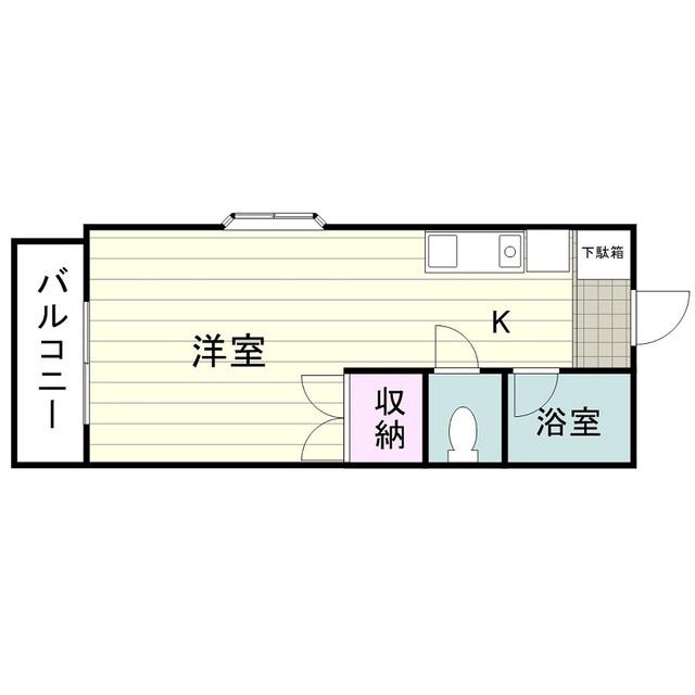 ドミール郡元(ワンルーム/2階)の間取り写真