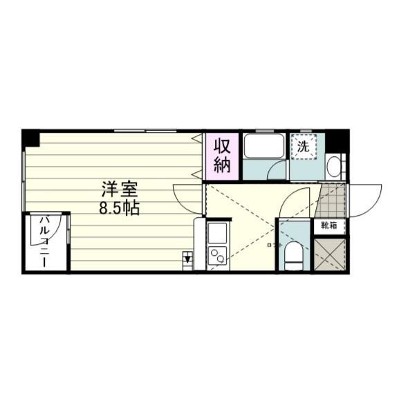 永保ビル(1K/4階)の間取り写真