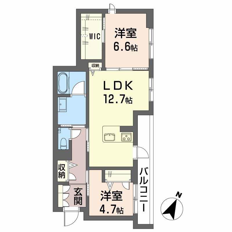 シャーメゾン絆Ⅳ(2LDK/3階)の間取り写真