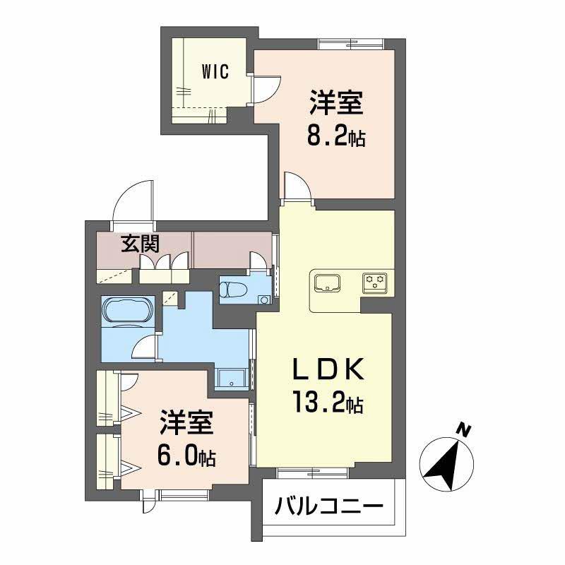 シャーメゾン絆Ⅳ(2LDK/3階)の間取り写真