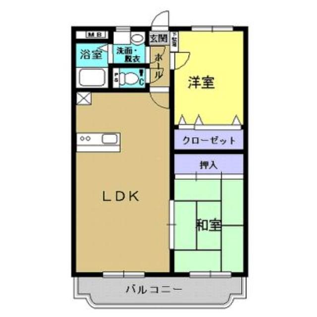 大野団地(2LDK/1階)の間取り写真