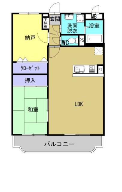 大野団地(2LDK/3階)の間取り写真