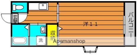 レジデンス福永Ⅱ(1K/3階)の間取り写真