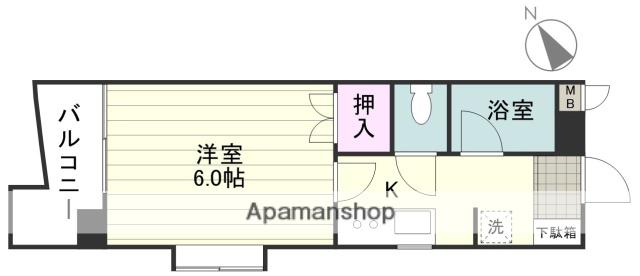 エクステンド谷山(1K/3階)の間取り写真