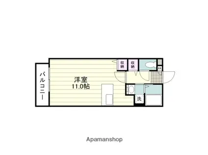 COSUMO UEARATA(ワンルーム/6階)の間取り写真