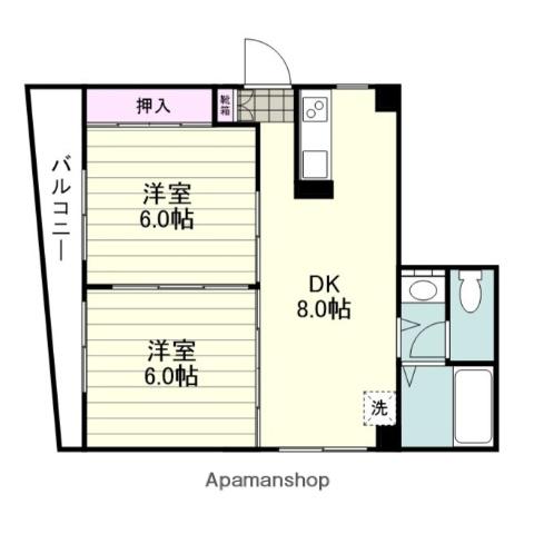 カペラホリエ(2DK/5階)の間取り写真