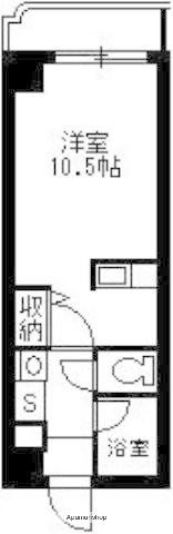 レインボー荒田Ⅱ(1K/4階)の間取り写真