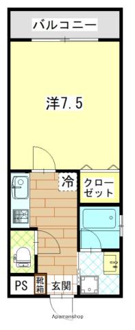 コンフォール上荒田(1K/4階)の間取り写真