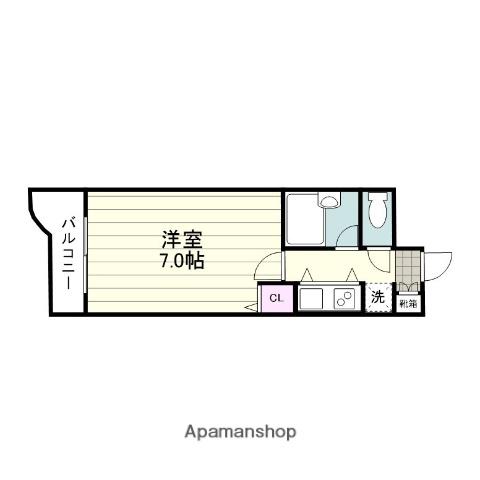 トーカンキャスティール加治屋町(1K/7階)の間取り写真