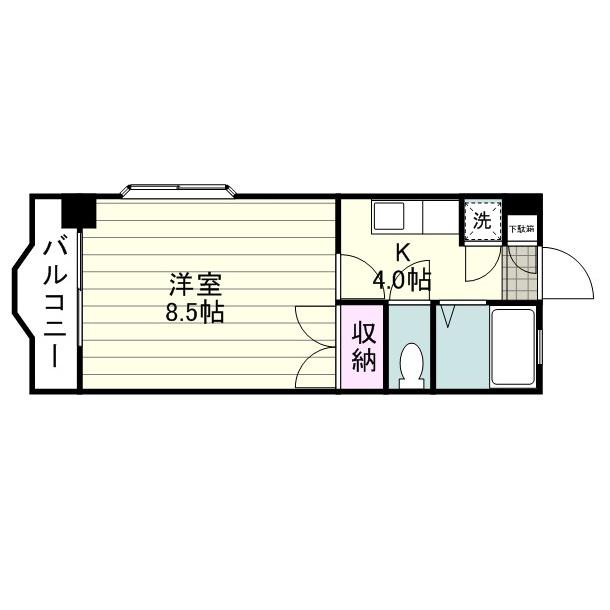 エクシード西田(1K/1階)の間取り写真