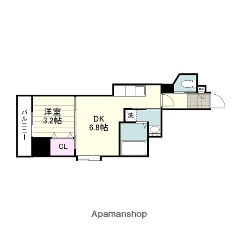 ZERO上之園(1DK/7階)の間取り写真
