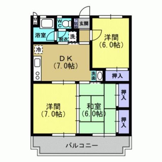 山下ハイツ(3DK/3階)の間取り写真