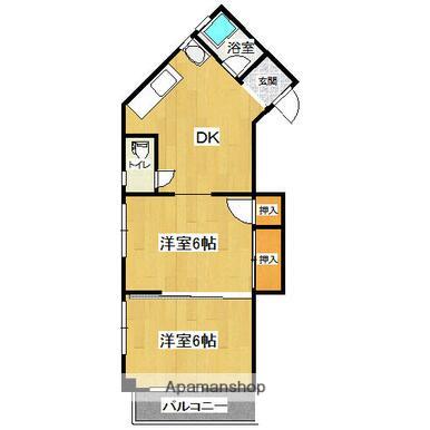 第二甲南マンション(2DK/4階)の間取り写真