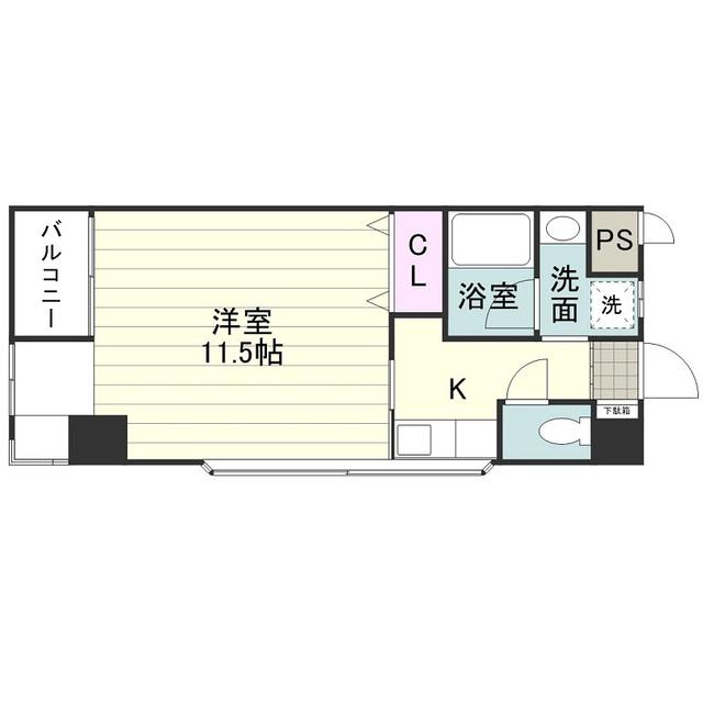 サンパティーク鴨池(1K/5階)の間取り写真