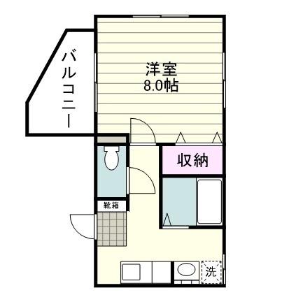 エイルヴ加治屋(1K/4階)の間取り写真