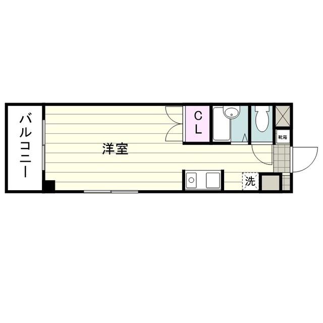 グランディ西田(ワンルーム/4階)の間取り写真