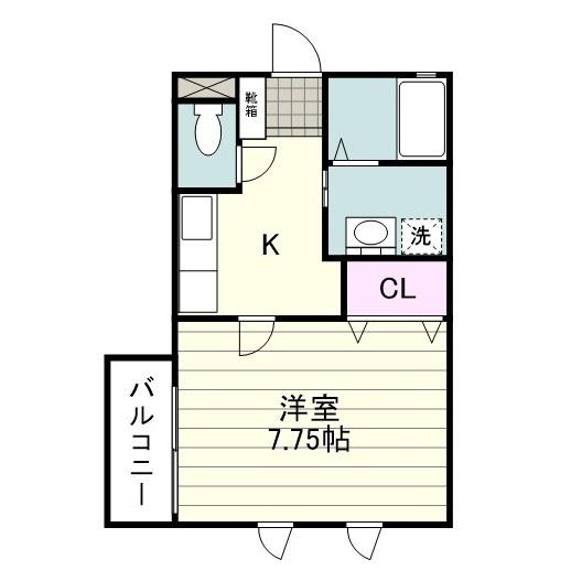 リバーサイドMK3(1K/3階)の間取り写真