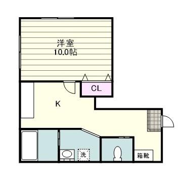 城山コーポ出会い坂(ワンルーム/1階)の間取り写真