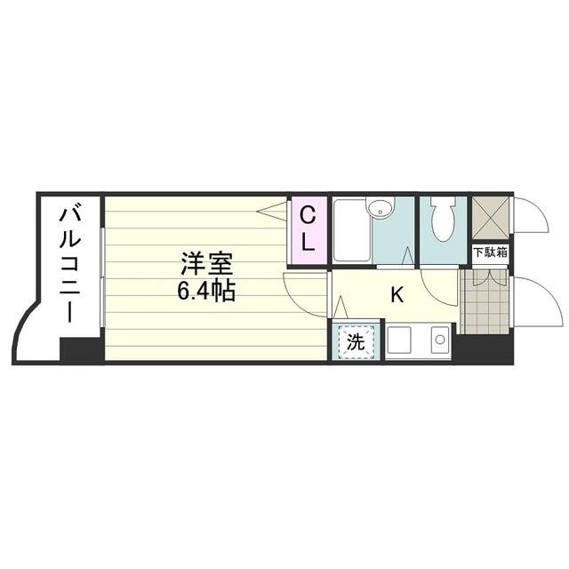 ライオンズマンション交通局前(1K/11階)の間取り写真