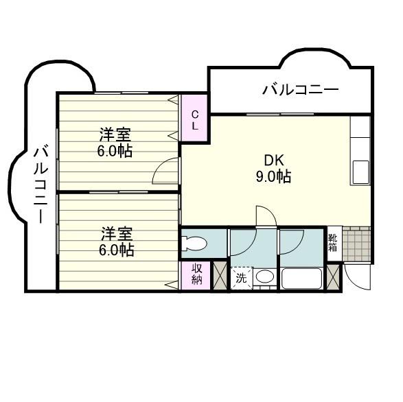 ブランセ小松原(2DK/2階)の間取り写真