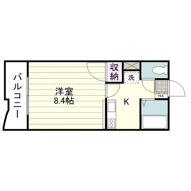 エンプロイうしおⅢ(1K/2階)の間取り写真