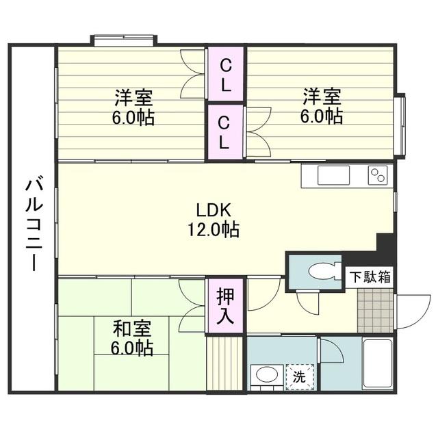 ソレーユ(3LDK/2階)の間取り写真