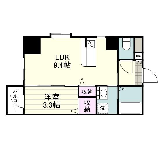 チェリーズいづろ(1LDK/8階)の間取り写真