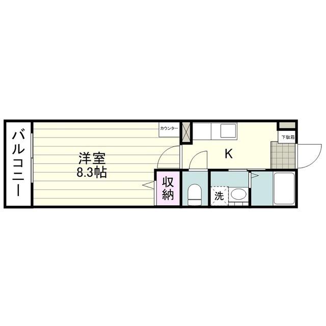 アルティベール(1K/5階)の間取り写真