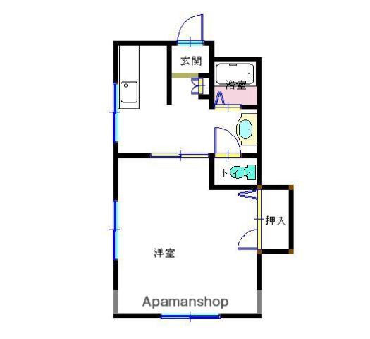 グランヒル伊敷C棟(1K/1階)の間取り写真