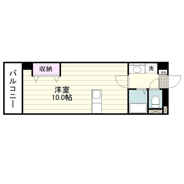 プレジデント下荒田(ワンルーム/4階)の間取り写真