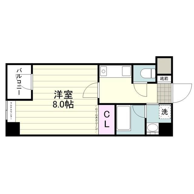 アンソレイエ鴨池(1K/4階)の間取り写真