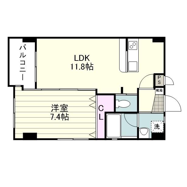 ビスタ・ヴィラ(1LDK/5階)の間取り写真