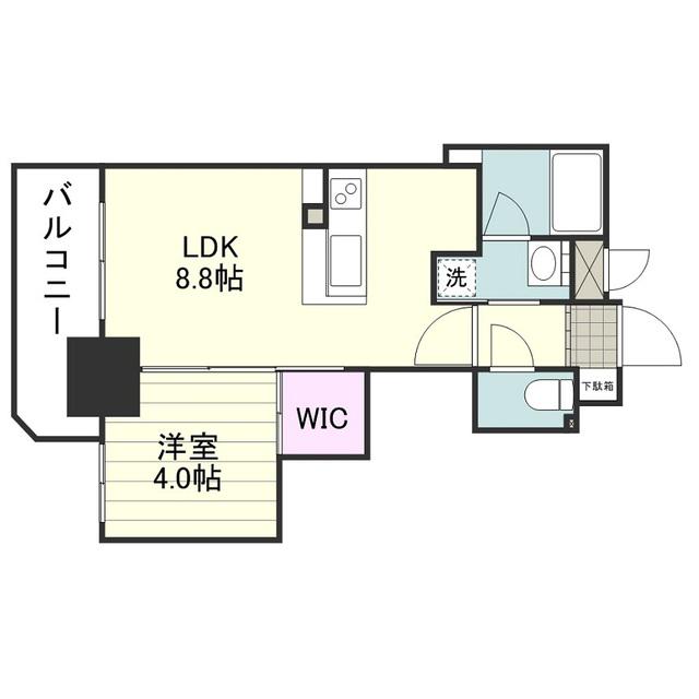 SーFORT鹿児島鴨池(1LDK/3階)の間取り写真