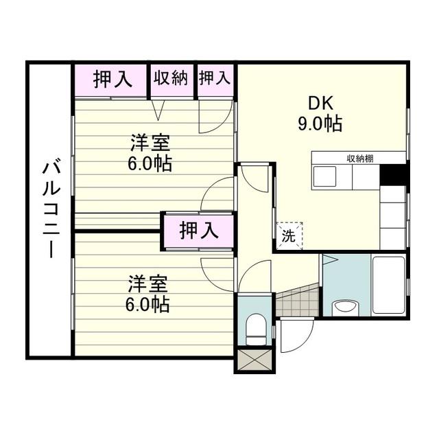 徳永マンション(2DK/3階)の間取り写真