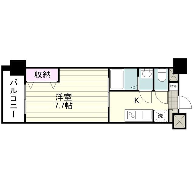 RJRプレシア郡元スクエア(1K/4階)の間取り写真
