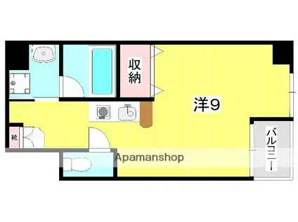 コンフォート平之町(ワンルーム/4階)の間取り写真