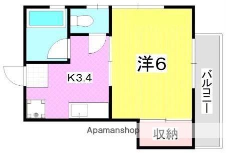 山元アパート(1K/2階)の間取り写真