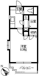 アミューズ宇宿(1K/1階)の間取り写真