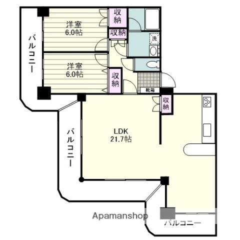 ストークマンション鹿児島(2LDK/10階)の間取り写真