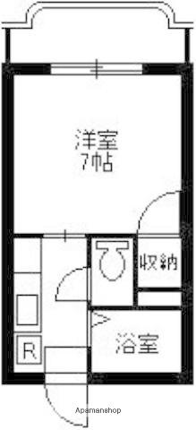 レインボー薬師(1K/3階)の間取り写真