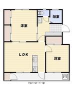 藤絹600(2LDK/2階)の間取り写真