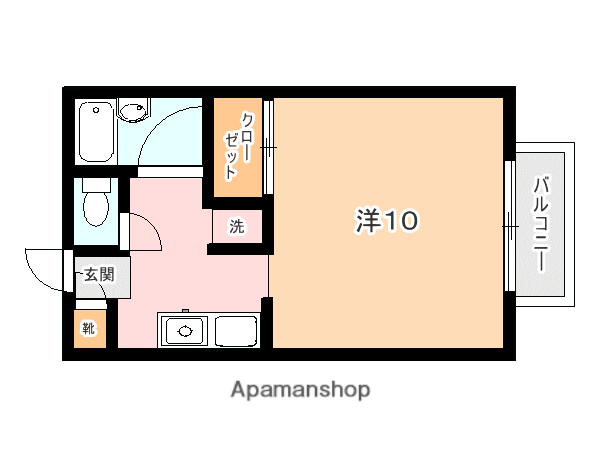 ヴィサージュJ(1K/2階)の間取り写真