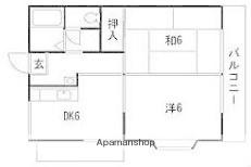 スカイパレスTABATA(2DK/1階)の間取り写真