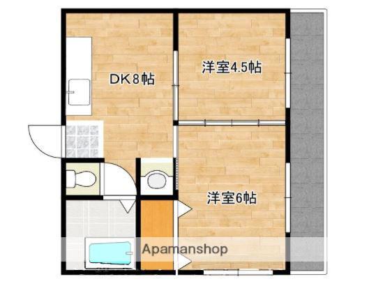 東洋コーポ(2DK/3階)の間取り写真