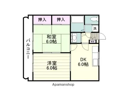 ハイム華(2DK/1階)の間取り写真